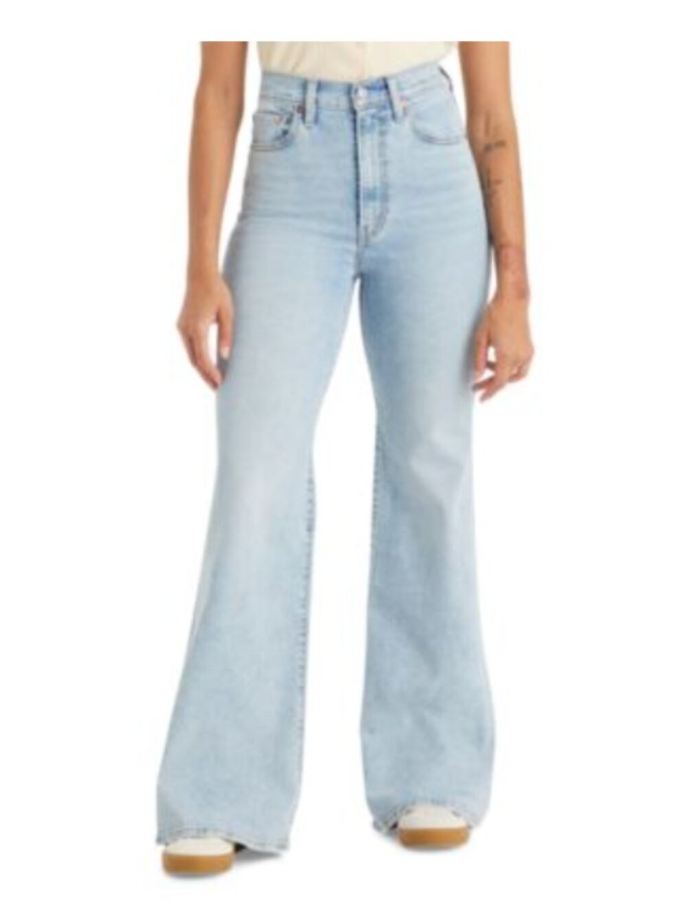 LEVI'S Women's Ribcage Bell High Rise Light Blue Wash Flare Jeans size 25